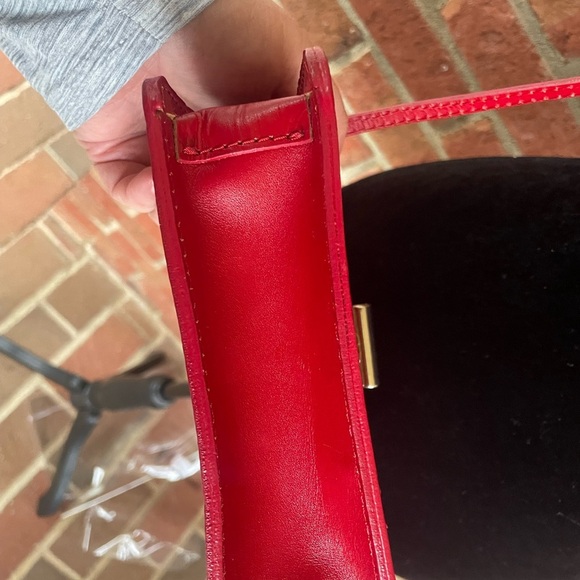 Vera Pelle Made in Italy Red Leather Crossbody Bag - Picture 7 of 8